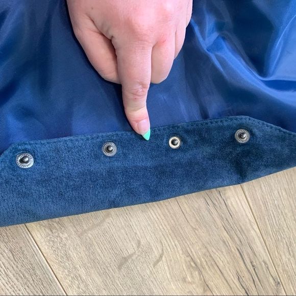 𝅺A.D.A Vintage Blue Leather Snap Button Up Unisex Dress Vest. - Picture 9 of 16